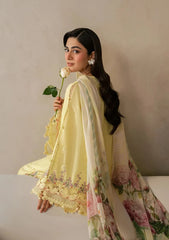 BrandsInn-3PC DHANAK EMBROIDERED SHIRT WITH COUTRAI PRINTED SHAWL AND TROUSER-BI-5221