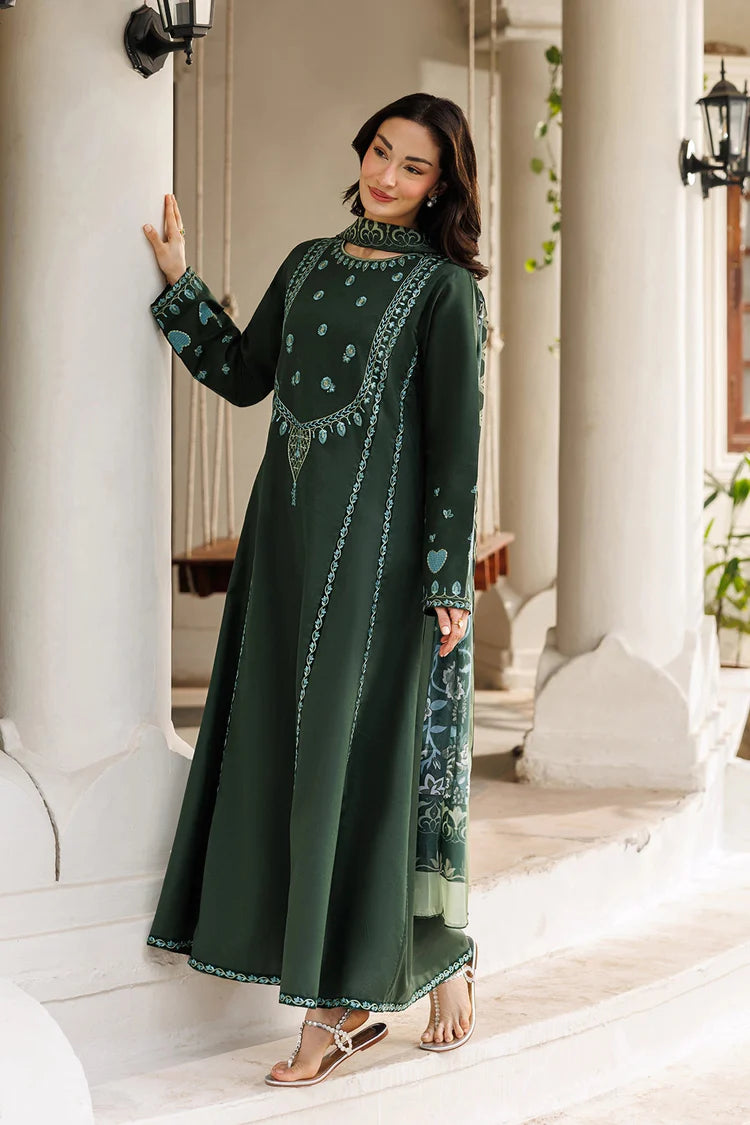 BrandsInn-3PC LAWN EMBROIDERED SHIRT WITH CHIFFON PRINTED DUPATTA AND TROUSER-BI-4870