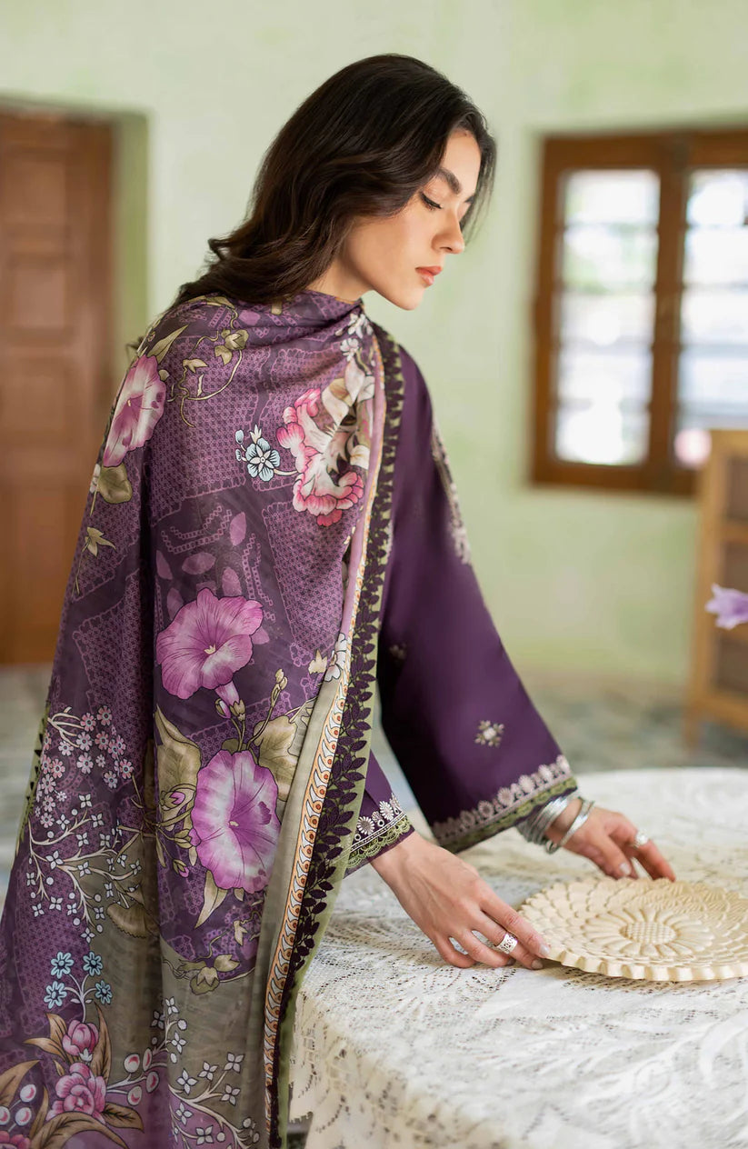 BrandsInn- 3PC LAWN EMBROIDERED SHIRT MONARK PRINTED DUPATTA AND TROUSER-BI-221
