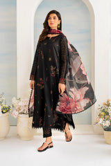 BrandsInn- 3PC LAWN EMBROIDERED SHIRT WITH CHIFFON PRINTED DUPATTA AND EMB TROUSER-BI-4625