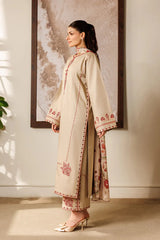 BrandsInn-3PC LAWN EMBROIDERED SHIRT WITH CHIFFON PRINTED DUPATTA AND EMB TROUSER-BI-4869