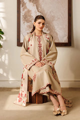 BrandsInn-3PC LAWN EMBROIDERED SHIRT WITH CHIFFON PRINTED DUPATTA AND EMB TROUSER-BI-4869