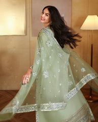 BrandsInn-3PC-RAW SILK HAND EMB EMBELLISHED SHIRT WITH SOFT SILK EMB DUPATTA AND RAW SILK TROUSER-BI-5152