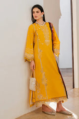 BrandsInn-3PC LAWN EMBROIDERED SHIRT WITH CHIFFON PRINT DUPATTA AND EMB TROUSER-BI-4821