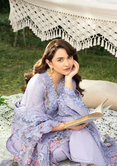 BrandsInn-3PC DHANAK EMBROIDERED SHIRT WITH DHANAK EMBROIDERED SHAWL AND TROUSER-BI-5218