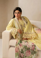 BrandsInn-3PC DHANAK EMBROIDERED SHIRT WITH COUTRAI PRINTED SHAWL AND TROUSER-BI-5221