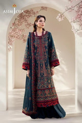 BrandsInn-3PC DHANAK EMBROIDERED SHIRT WITH DHANAK EMBROIDERED SHAWL AND TROUSER-BI-5123