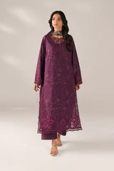 BrandsInn-3PC LAWN CHIKANKARI EMB PRINTED SHIRT WITH SILK PRINTED DUPATTA AND PRINTED TROUSER-BI-020