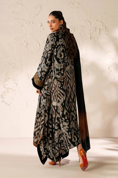 BrandsInn-3PC VISCOSE PRINTED EMB SHIRT WITH VISCOSE PRINTED DUPATTA AND TROUSER-BI-2639