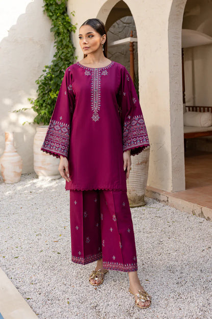 BrandsInn-2PC DHANAK SEQUENCE EMBROIDERED SHIRT WITH SEQUIN EMB TROUSER-BI-116