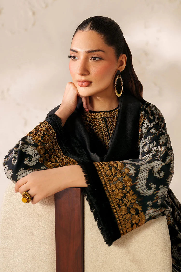 BrandsInn-3PC VISCOSE PRINTED EMB SHIRT WITH VISCOSE PRINTED DUPATTA AND TROUSER-BI-2639