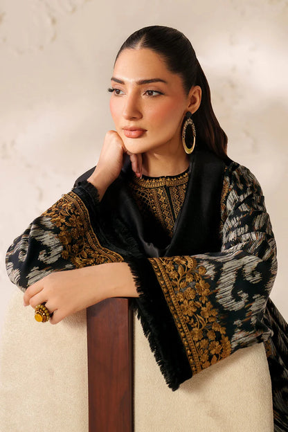 BrandsInn-3PC VISCOSE PRINTED EMB SHIRT WITH VISCOSE PRINTED DUPATTA AND TROUSER-BI-2639