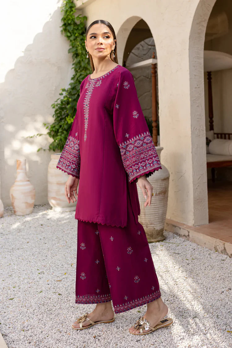 BrandsInn-2PC DHANAK SEQUENCE EMBROIDERED SHIRT WITH SEQUIN EMB TROUSER-BI-116
