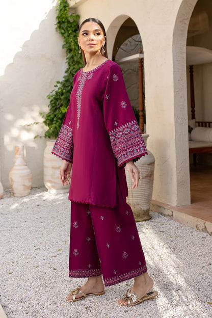 BrandsInn-2PC DHANAK SEQUENCE EMBROIDERED SHIRT WITH SEQUIN EMB TROUSER-BI-116