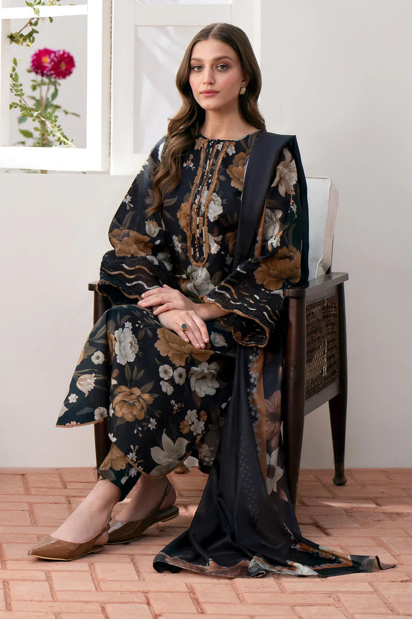 BrandsInn-3PC LAWN PRINTED SHIRT WITH CHIFFON PRINT DUPATTA AND PRINT TROUSER-BI-424