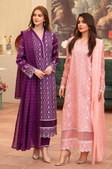 BrandsInn-3PC LAWN CHIKENKARI EMBROIDERED SHIRT WITH LAWN TUBE SLUB DUPATTA-BI-328