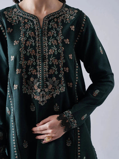 ASIM JOFA-3PC DHANAK EMBROIDERED SHIRT WITH DHANAK EMBROIDERED SHAWL & TROUSER-BI-4169