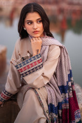 BrandsInn-3PC LAWN EMBROIDERED SHIRT WITH MONARK PRINTED DUPATTA AND TROUSER-BI-143