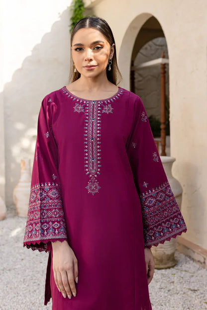 BrandsInn-2PC DHANAK SEQUENCE EMBROIDERED SHIRT WITH SEQUIN EMB TROUSER-BI-116