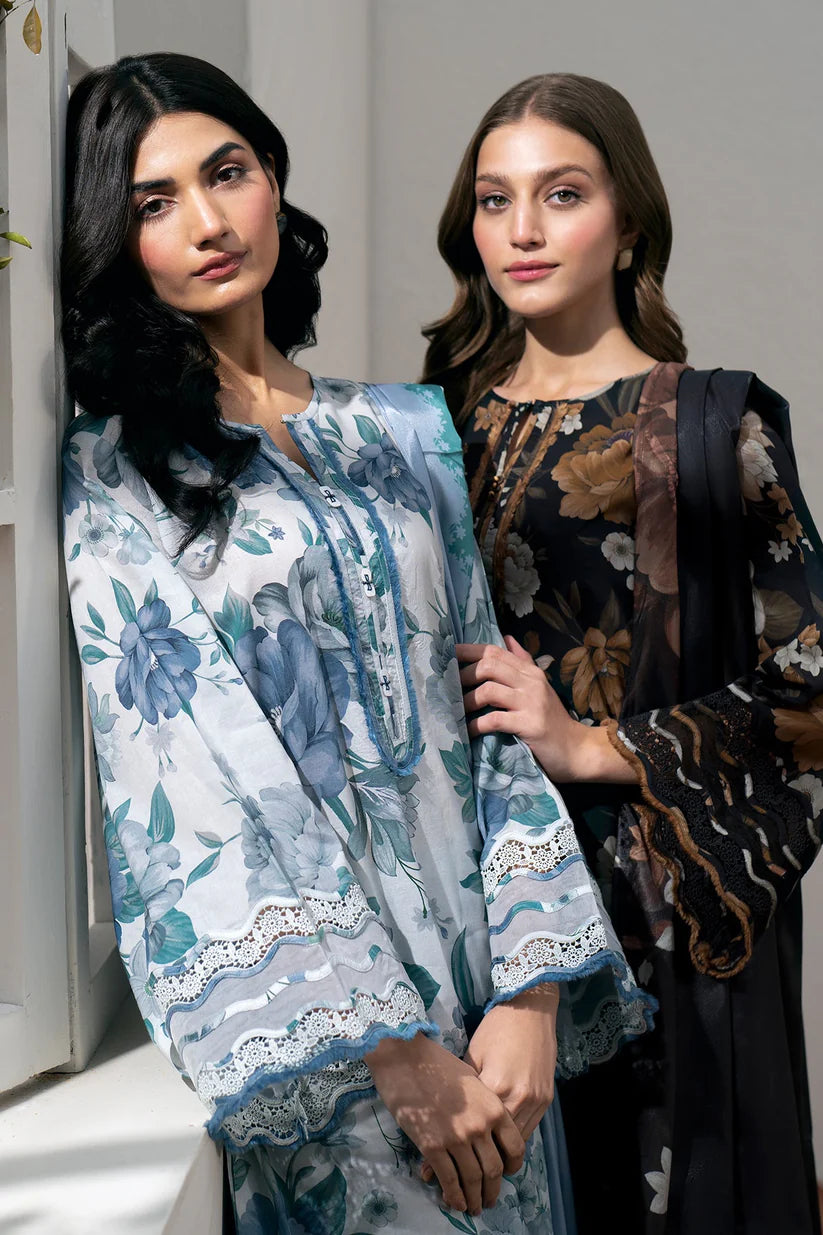 BrandsInn-3PC LAWN PRINTED SHIRT WITH CHIFFON PRINT DUPATTA AND PRINT TROUSER-BI-424