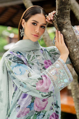 BrandsInn-3PC LAWN DIGITAL PRINTED SHIRT WITH ORGANZA EMB DUPATTA AND PRINTED TROUSER-BI-010