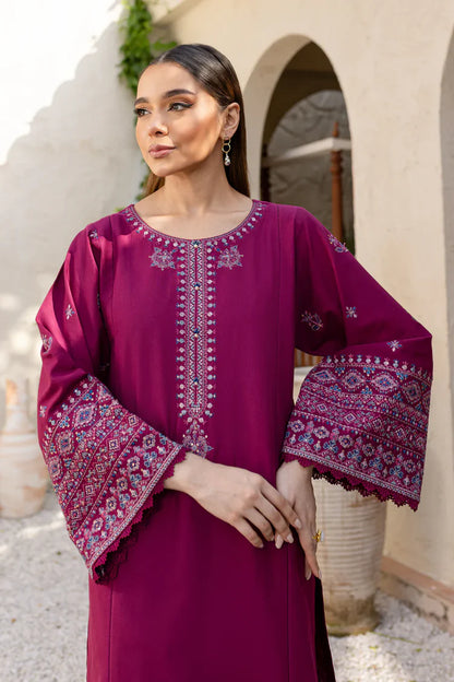 BrandsInn-2PC DHANAK SEQUENCE EMBROIDERED SHIRT WITH SEQUIN EMB TROUSER-BI-116
