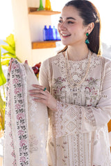 BrandsInn-3PC LAWN EMBROIDERED SHIRT WITH CHIFFOON PRINT DUPATTA AND EMB TROUSER-BI-4652