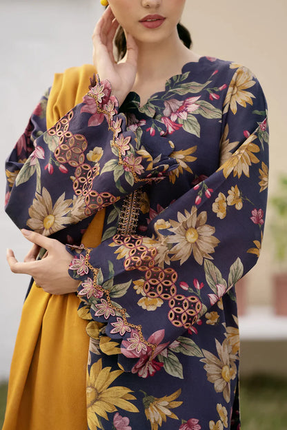 BrandsInn-3PC KHADDAR PRINTED SHIRT WITH KHADDAR PRINT DUPATTA AND PRINT TROUSER-BI-2630
