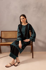 BrandsInn-2PC LAWN SEQUIN EMBROIDERED SHIRT WITH LAWN SEQUIN EMBROIDERED TROUSER-BI-201