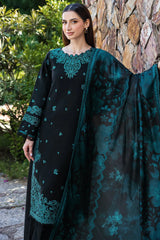 BrandsInn-3PC KHADDAR EMBROIDERED SHIRT WITH COURTRAI PRINTED SHAWL AND TROUSER-BI-4391