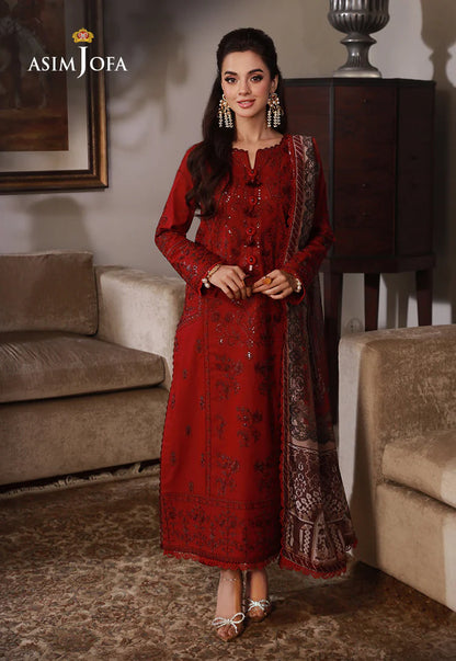 BrandsInn-3PC DHANAK SEQUIN EMBROIDRED SHIRT WITH COURTRAI PRINTED SHAWL AND TROUSER-BI-4228