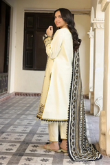 BrandsInn- 3PC LAWN EMBROIDERED SHIRT WITH MONARK PRINTED DUPATTA AND TROUSER-BIC-406