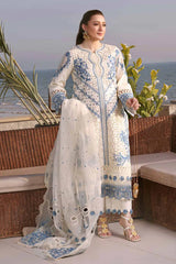 BrandsInn-3PC LAWN EMBROIDERED SHIRT WITH ORGANZA EMBROIDERED DUPATTA AND TROUSER-BI-4828
