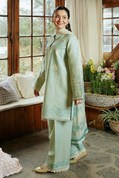 BrandsInn-3PC LAWN EMBROIDERED SHIRT WITH MONARK PRINT DUPATTA AND EMB TROUSER-BI-183