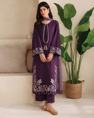 BrandsInn-2PC LAWN EMBROIDERED SHIRT WITH EMBROIDERED SLEEVES-BI-241