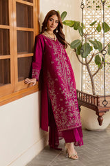 BrandsInn-3PIECE LAWN SEQUIN EMBROIDERED SHIRT WITH CHIFFON EMBROIDERED DUPATTA AND TROUSER-BI-4867