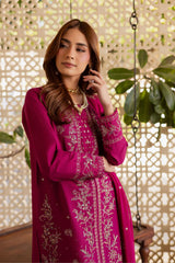 BrandsInn-3PIECE LAWN SEQUIN EMBROIDERED SHIRT WITH CHIFFON EMBROIDERED DUPATTA AND TROUSER-BI-4867