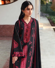 BrandsInn-3PC DHANAK EMBROIDERED SHIRT WITH DHANAK EMBROIDERED SHAWL AND EMB TROUSER-BI-5233