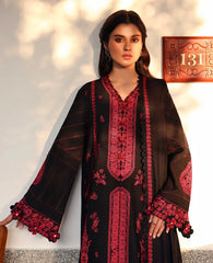 BrandsInn-3PC DHANAK EMBROIDERED SHIRT WITH DHANAK EMBROIDERED SHAWL AND EMB TROUSER-BI-5233