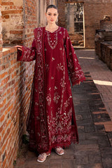 BrandsInn-3PC DHANAK EMBROIDERED SHIRT WITH DHANAK EMBROIDERED SHAWL & TROUSER-BI-4306