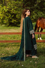 BrandsInn-3PC DHANAK EMBROIDERED SHIRT WITH CHIFFON EMBROIDERED DUPATTA AND EMB TROUSER -BI-5181