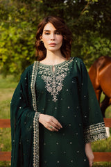 BrandsInn-3PC DHANAK EMBROIDERED SHIRT WITH CHIFFON EMBROIDERED DUPATTA AND EMB TROUSER -BI-5181