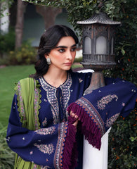 BrandsInn-3PC KARANDI EMBROIDERED SHIRT WITH KARANDI EMB SHAWL & TROUSER-BI-5246