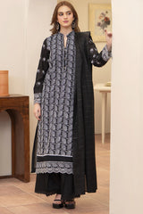 BrandsInn-3PC LAWN CHIKENKARI EMBROIDERED SHIRT WITH LAWN TUBE SLUB DUPATTA-BI-6400