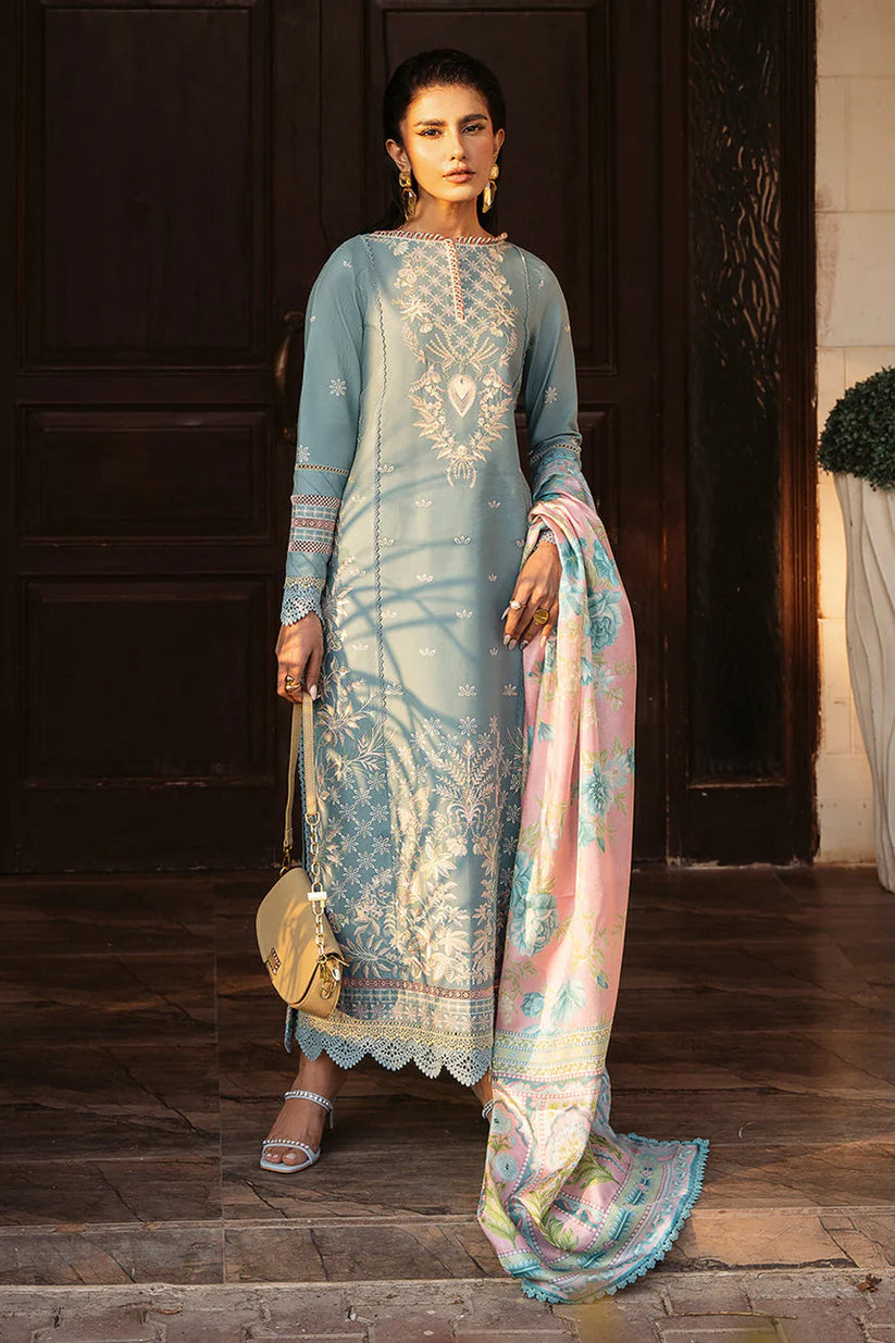 BrandsInn-3PC DHANAK SEQUENCE EMBROIDERED SHIRT WITH COUTRAI PRINTED SHAWL & DHANAK TOUSER-BI-4170
