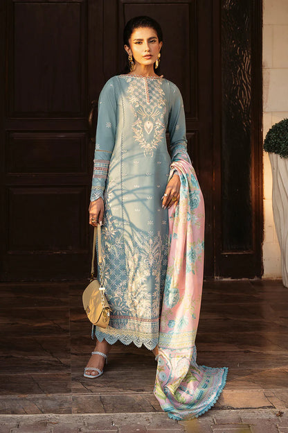 BrandsInn-3PC DHANAK SEQUENCE EMBROIDERED SHIRT WITH COUTRAI PRINTED SHAWL & DHANAK TOUSER-BI-4170