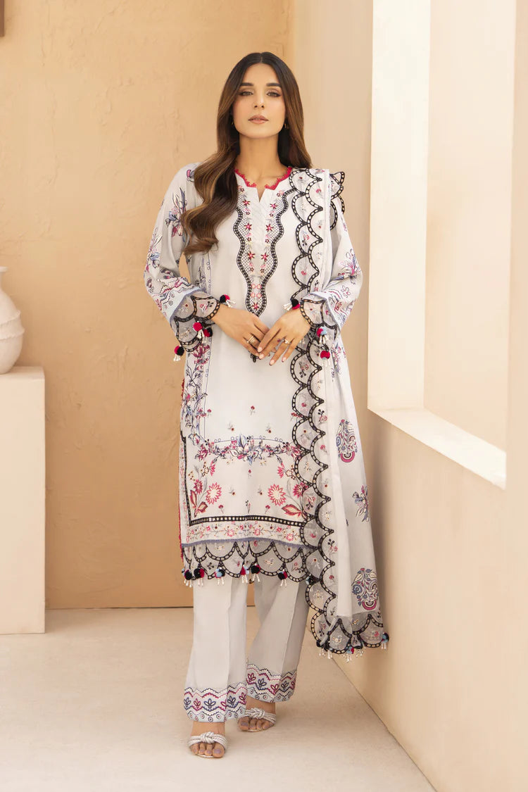 BRANDSINN-3PC KARANDI PRINTED EMBROIDERED SHIRT WITH KARANDI PRINTED EMB SHAWL & PRINTED TROUSER-BI-