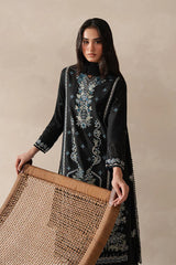 BrandsInn-3PC KARANDI EMBROIDERED SHIRT WITH KHADDI NET EMBROIDERED DUPATTA AND EMB TROUSER-BI-4258