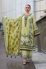 BRANDSINN-3PC KARANDI PRINTED EMBROIDERED SHIRT WITH KARANDI PRINTED EMB SHAWL & PRINTED TROUSER-BI-0123