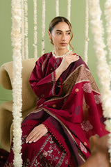 BrandsInn-3PC LAWN EMBROIDERED SHIRT WITH CHIFFON PRINTED DUPATTA AND TROUSER-BI-4627